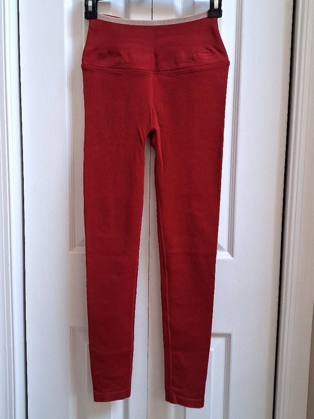 SPIRITUAL GANGSTER Dark Red Ribbed Leggings sz XS